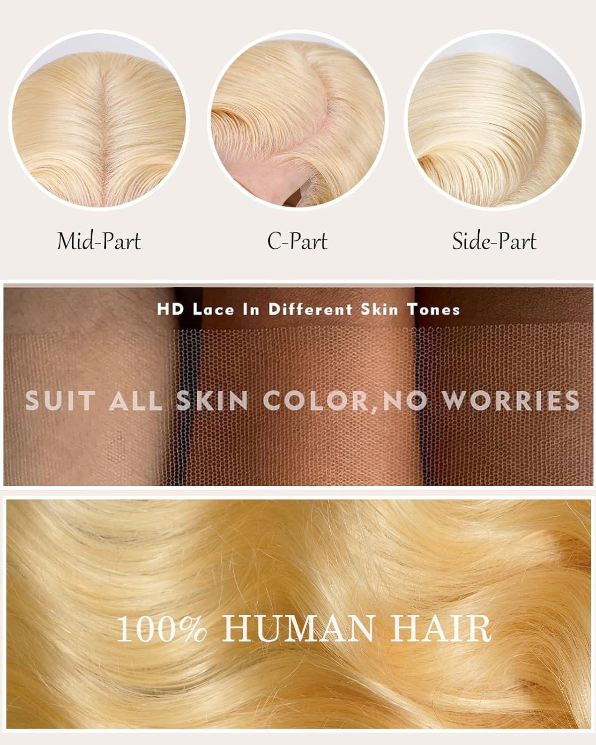 613 13x6 Lace Front Wig Human Hair,250 Density Blonde Wig Human Hair Body Wave HD Lace Frontal Wigs,100% Real 15A Human Hair Wig No Tangle Minimal Shedding Triple Lifespan (28 Inch)