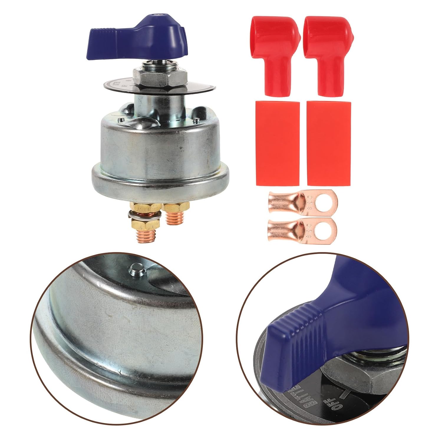KALLORY Battery Disconnect Kill Switch Heavy Duty Power Cut Isolator for Rv Boats Cars Marine Battery Terminal Connector Safety Switch