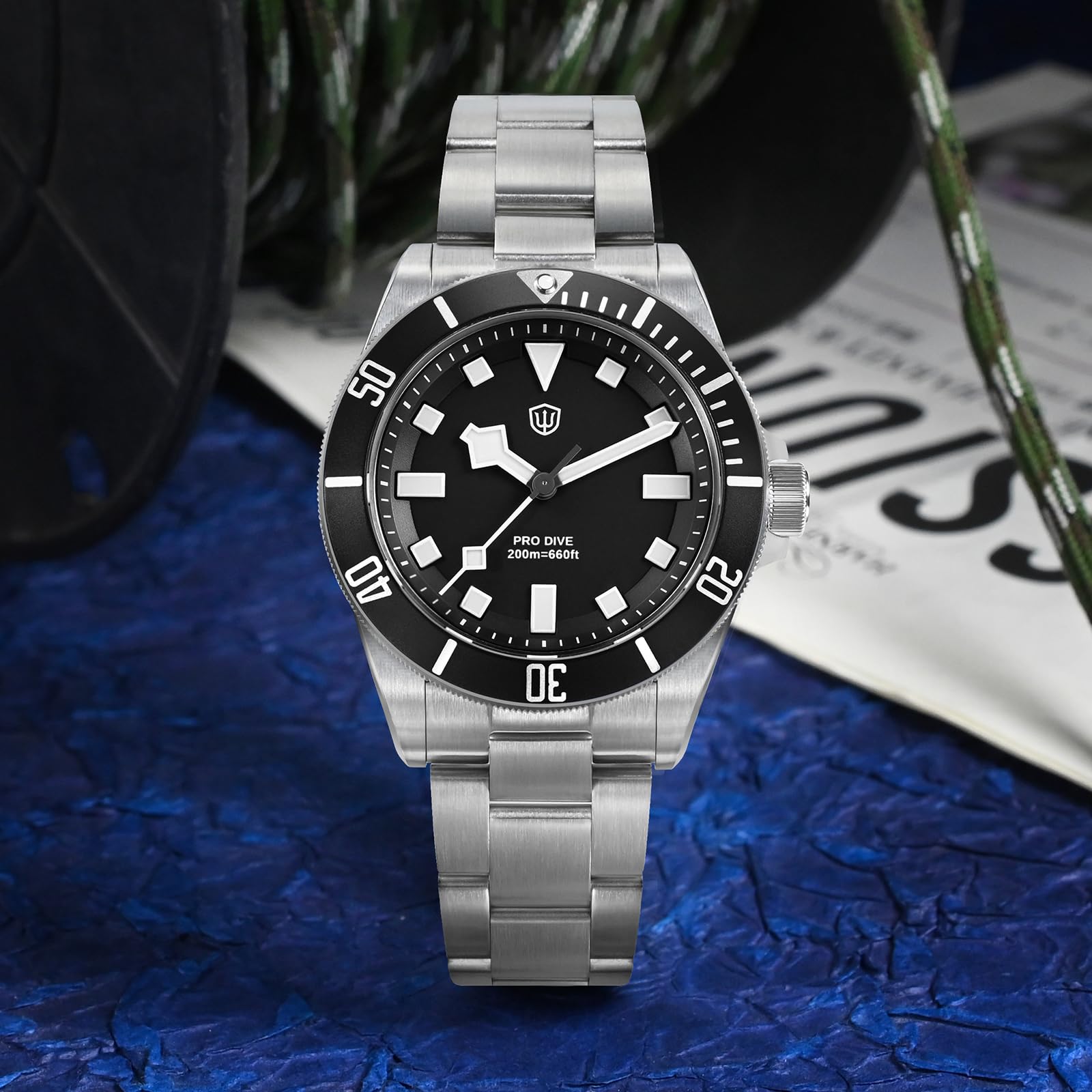 watchdives WD1969 Pro Orologi Subacquei VH31 Seconda Continua Al Quarzo 38mm Vetro Zaffiro Orologio Da Polso Di Lusso 200m Orologio Subacqueo Per Uomo