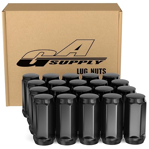 Vista 15 de GAsupply Tuercas de llanta negras de 1/2-20, 1/2 pulgadas x 20, tuercas de llanta de bellota de extremo cerrado de 3/4 de pulgada de 0.748 in