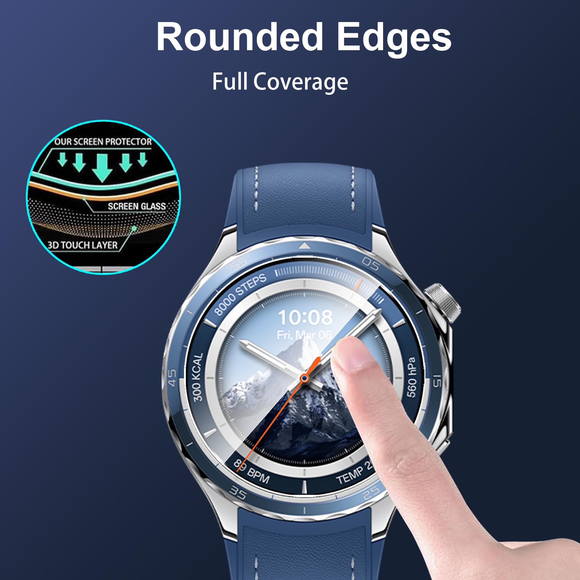 zZjoOoj Screen Protector kompatybilny z Oneplus Watch 3 do szkła hartowanego z ramką pozycjonującą [HD Clear][ Pakiet of 3 ]