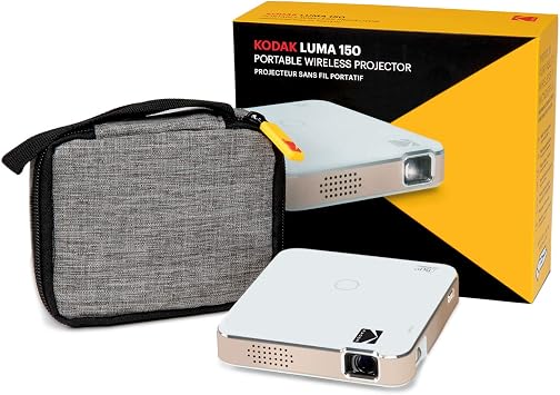 KODAK Luma 150 Pocket Projector | Portable Movie Projector w/ Built-In Speaker for Home & Office Produces Images Up to 150 - Includes Soft Case