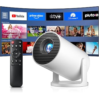 Salange Mini Projector Supports 4K Android 14 with Apps Smart Projector Portable with 5G WiFi 6 and Bluetooth 5.4 Small Portable Projector Car Keystone 8000L 270  Rotation Home Cinema Outdoor