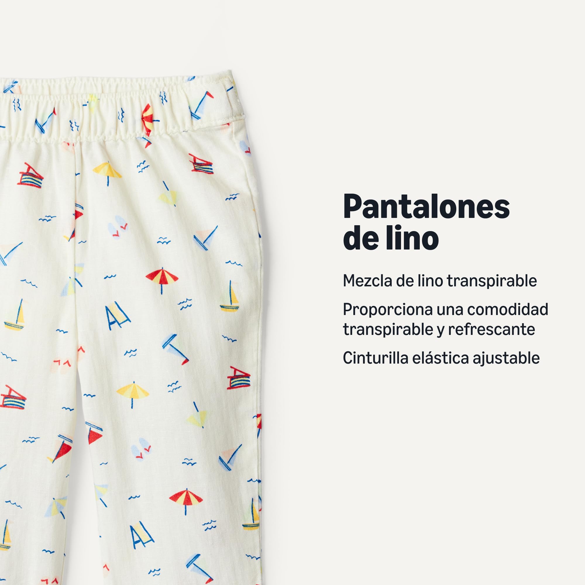 Amazon Essentials x Sofia Grainge Pantalones sin Cordones de Lino y Algodón Bebés y niños pequeños