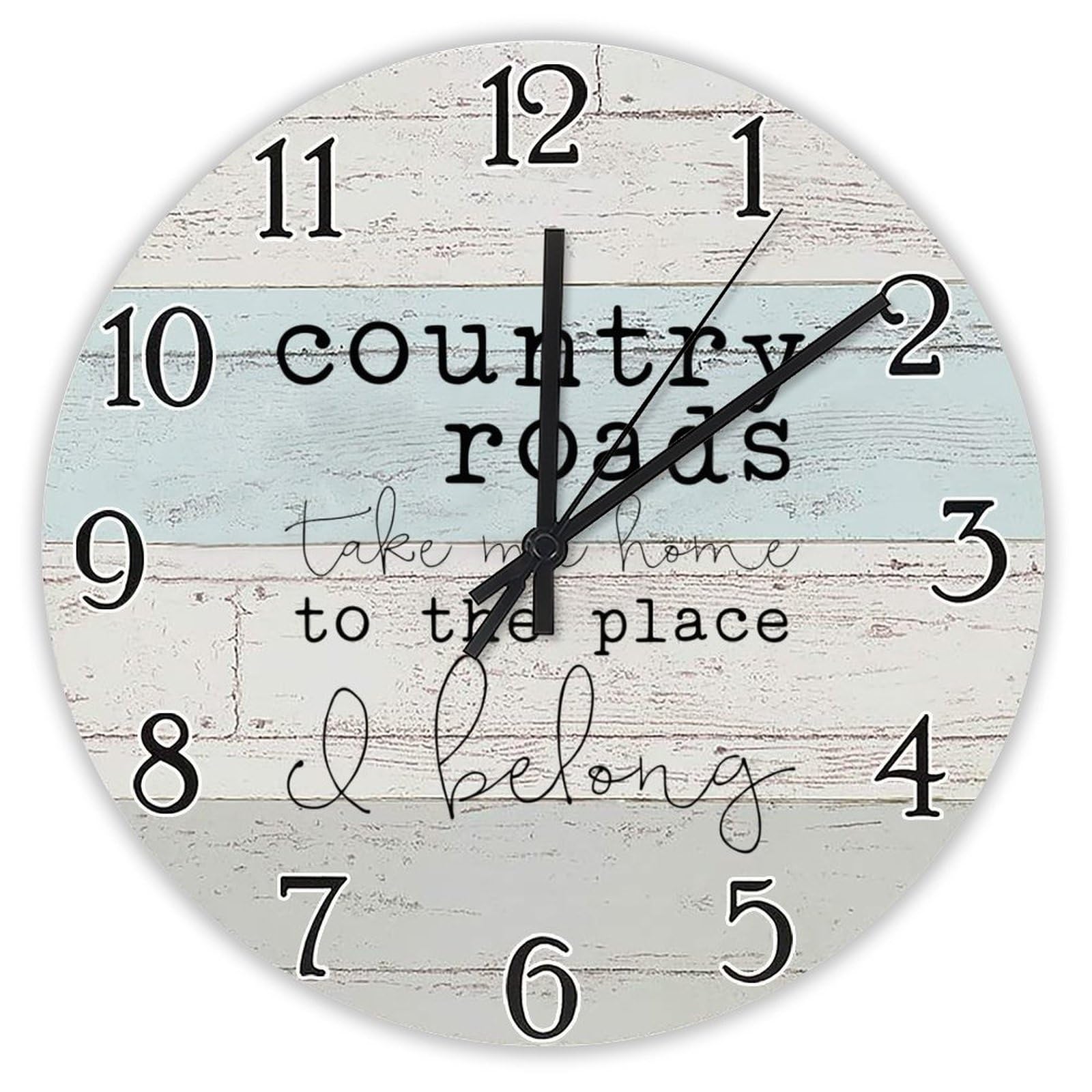 Horloge murale Country Roads inspirant la nostalgie et la douceur du foyer