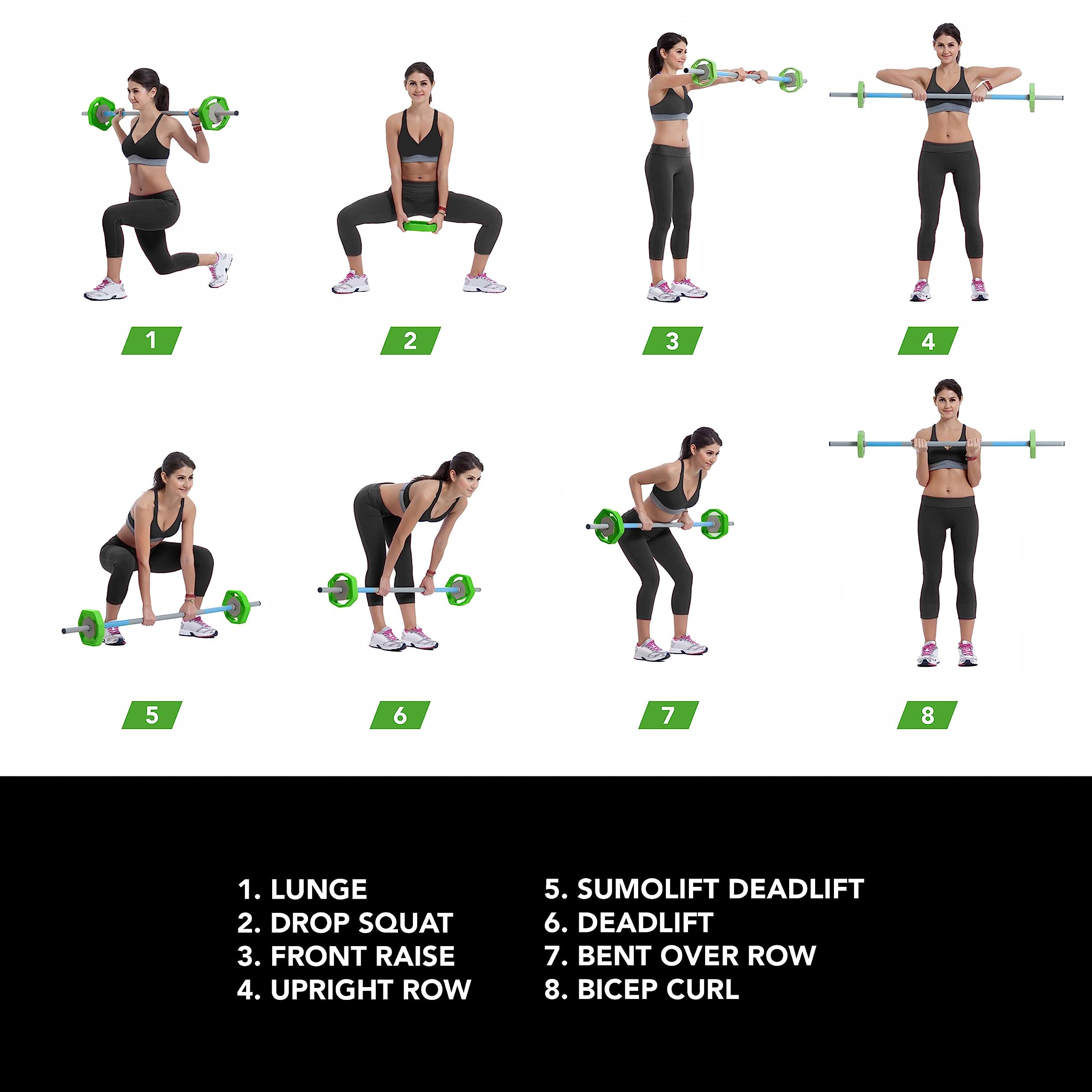 Tunturi Langhantel set - Aerobic Pump Hantelset – 20kg bis zu 40kg -Komplettset & Gewichtsscheiben – Inkl. Fitness-App