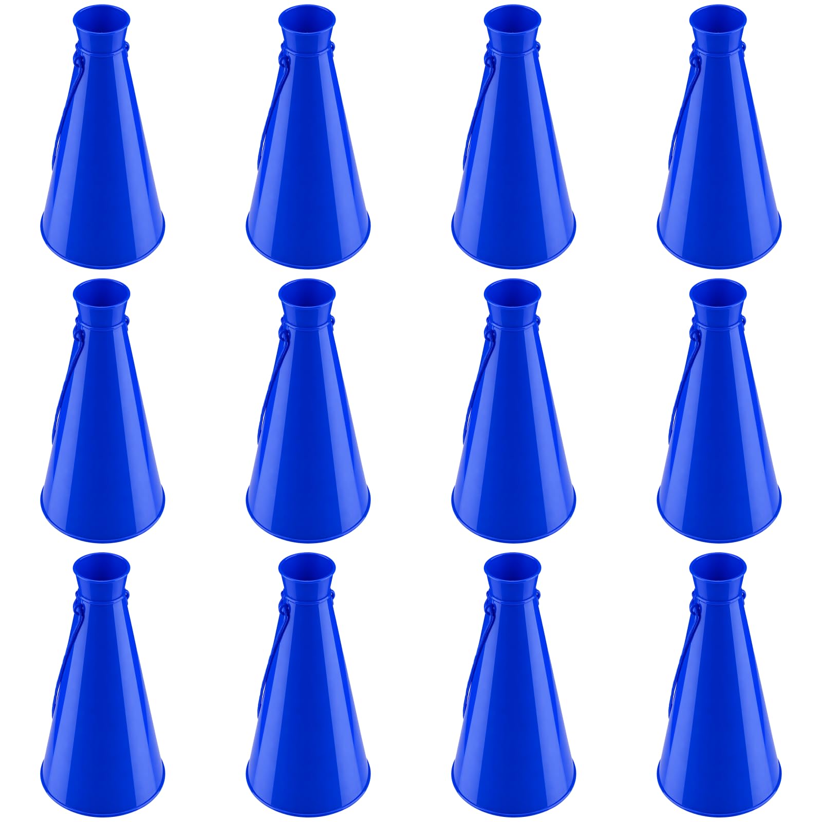 12 megafoni per tifo, in plastica blu, con cordini, 23,1 x 12,4 cm, amplificatore sonoro per eventi sportivi, raduni e feste, accessori per tifo di squadra