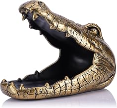 LCCCK alligator statue resin ornament tray decorative figurine funny figure key bowl for home living room bedroom office entryway shelf gift storage box