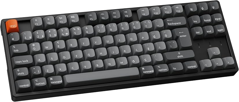Keychron K8 Max 80% TKL RGB Turkish Red Switch Wireless Aluminum Frame Carbon Black Mechanical Keyboard