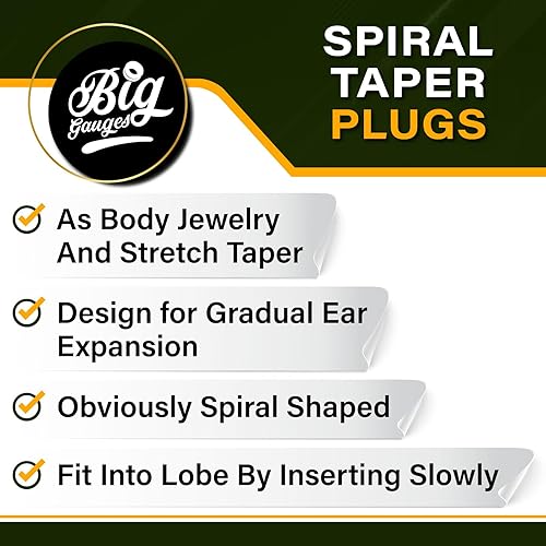 Miniatura 6 de Par de tamarindo de madera en espiral de bobina cónica piercing joyería tapones para los oídos, dilatadores de lóbulo de pendientes