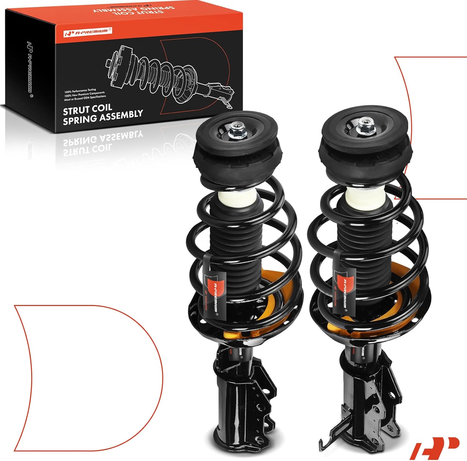 A-Premium Front Pair (2) Complete Strut and Coil Spring Assembly Compatible with Chevrolet Malibu 2013, Driver and Passenger Side