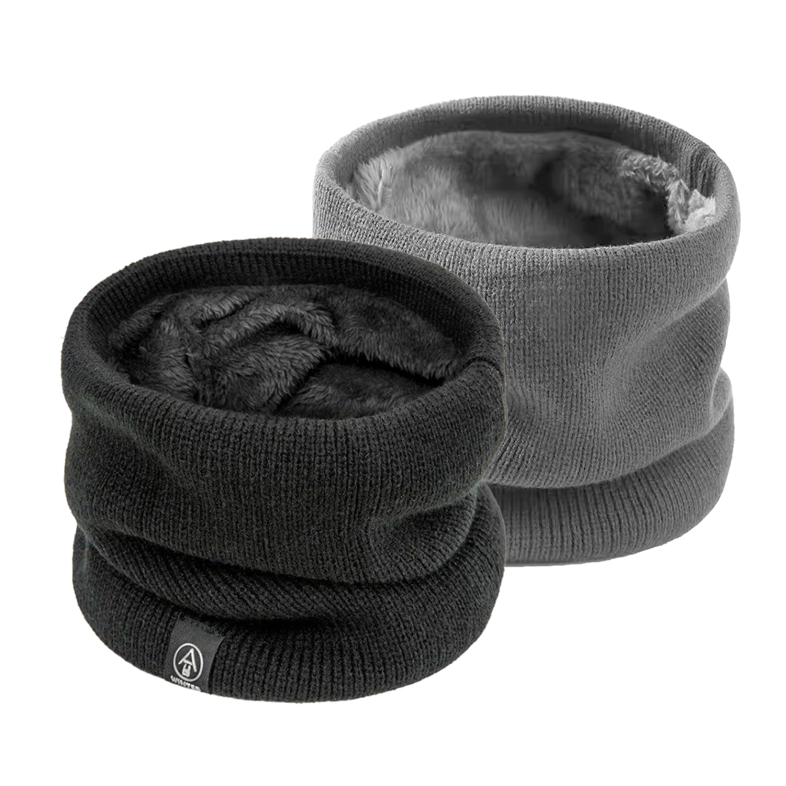 2 stuks nekwarmer voor dames en heren, fleece, halswarmer, gaiter
