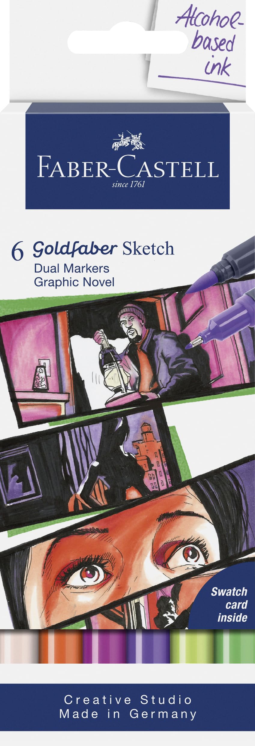 Faber-Castell - Goldfaber Sketch Marker Graphic Novel, 6 couleurs