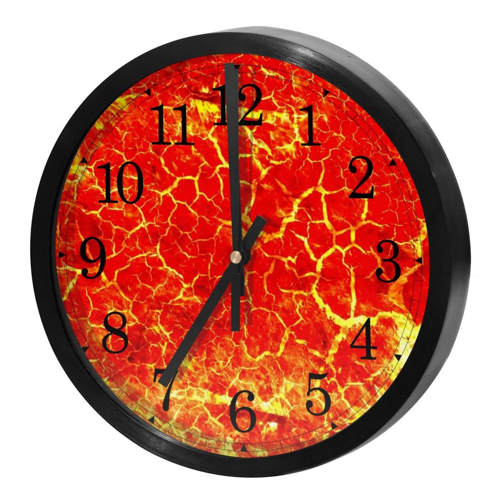 Horloge murale silencieuse à quartz sans tic-tac mécanisme précis orange magma