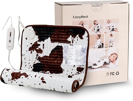 Cow Print Heating Pad 3317 inch, 3 Heat Levels & Auto Shut Off, Fast Heating, Soft Electric Heating Pads for Back, Neck, Abdomen, Shoulder, Knee, Arms, Legs,Washable Brown Highland Cow, XL