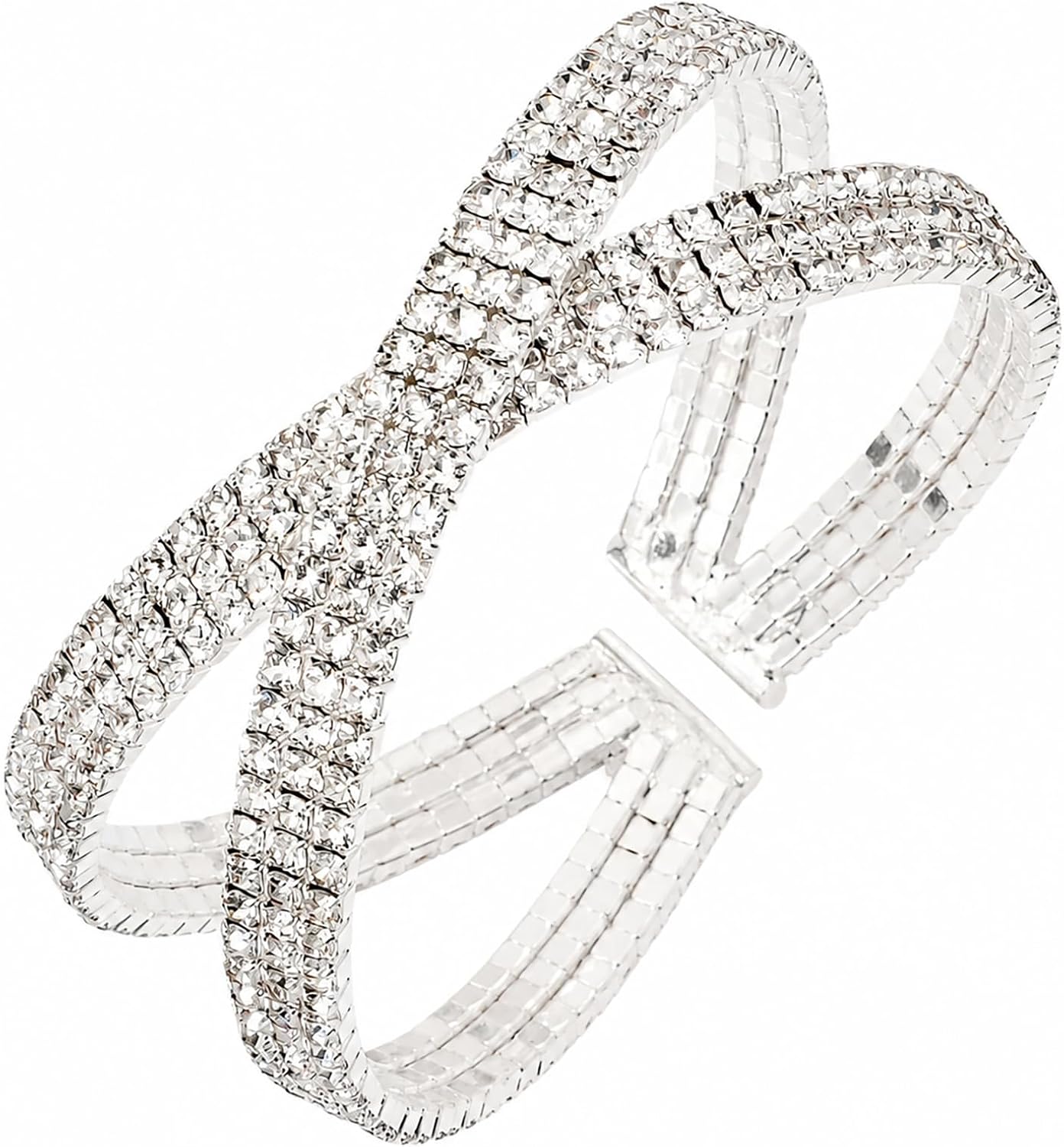 Rhinestone Bracelet Multilayer Crystal Braid Bangle Cuff Bracelets for Women