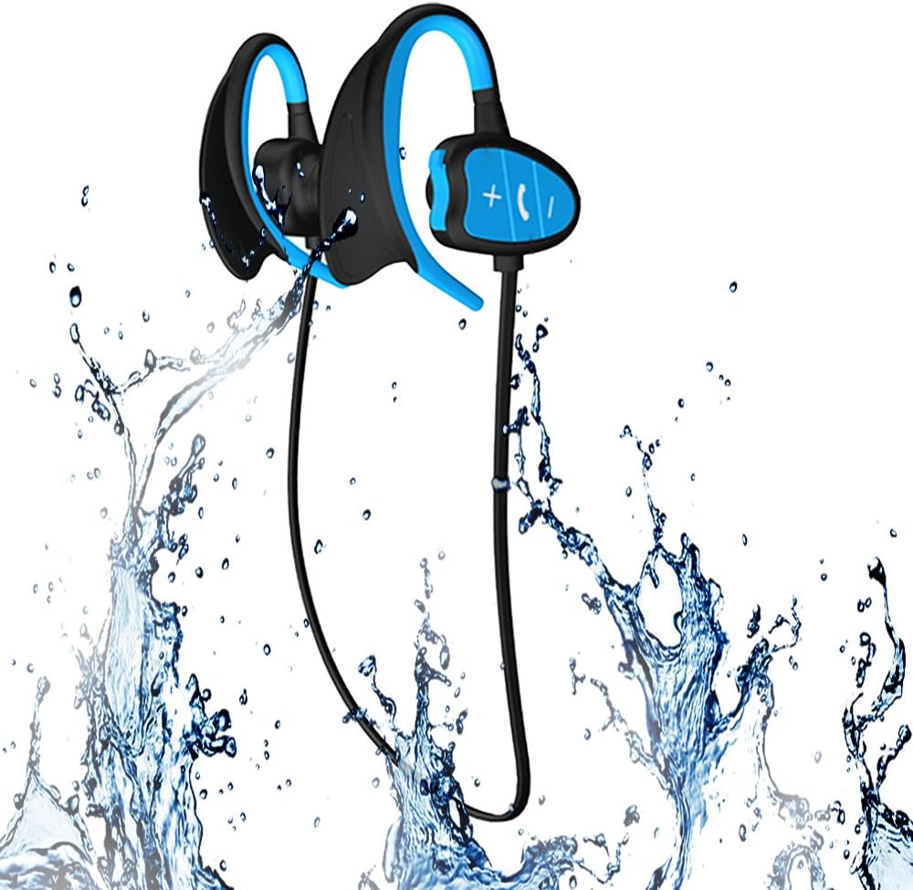 Happy Professional IPX8 High-Level Waterproof Sport Wireless Bluetooth Headset Bluetooth Earphone Super Fashion Shark BH802 (Blue)