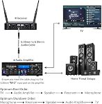 TONOR Microphone sans fil, Metal Dual Professional UHF Système de micros dynamiques sans fil pour la performance des instruments, Karaoké à la maison, Réunion, Fête, Église, DJ, Mariage, maison KTV Prêt, 200ft(TW820)