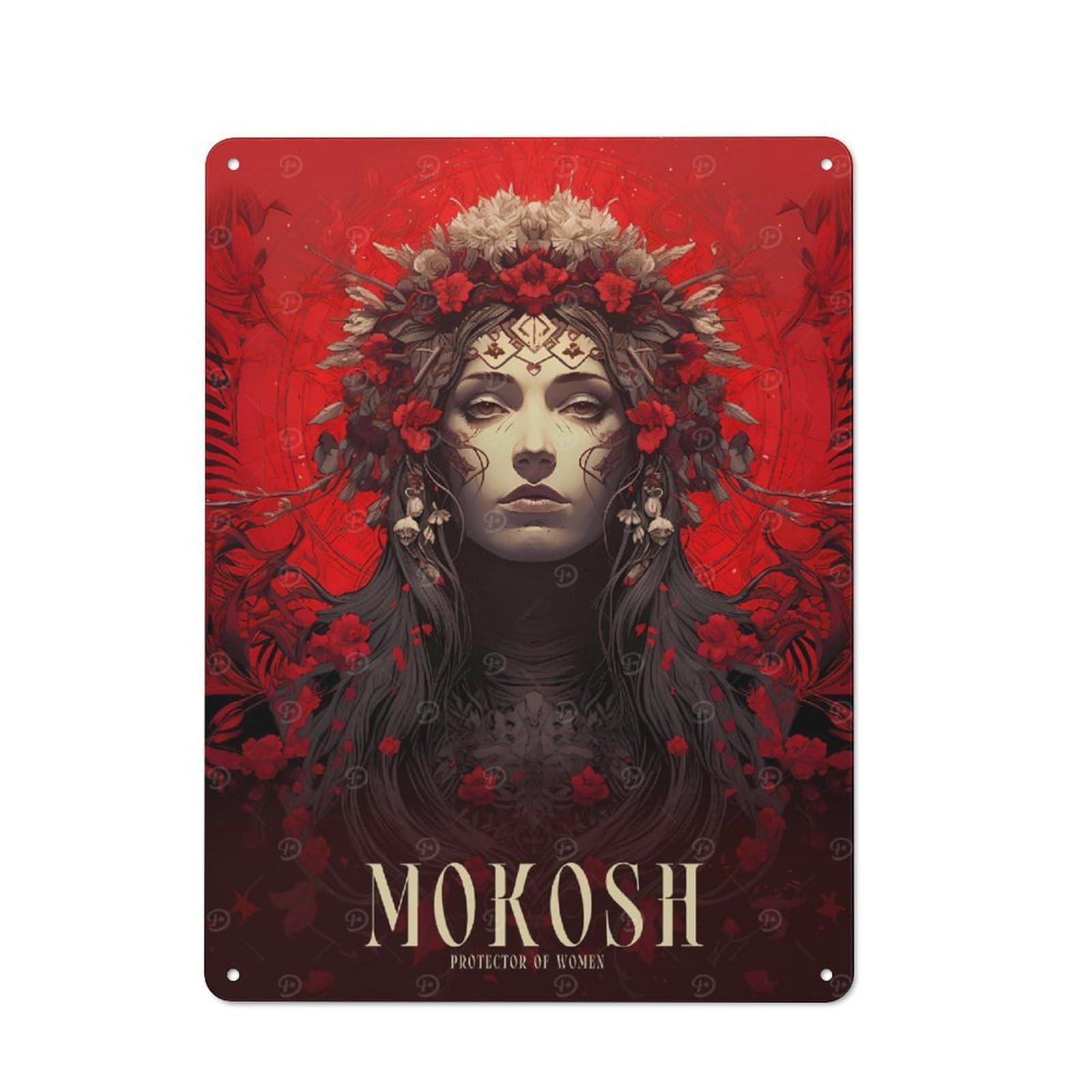 Metal Sign 40x30cm with Mokosh Portrait for Pub Or Café, Vintage Decor, New Home Wall Decor for Pub Decor Enthusiasts