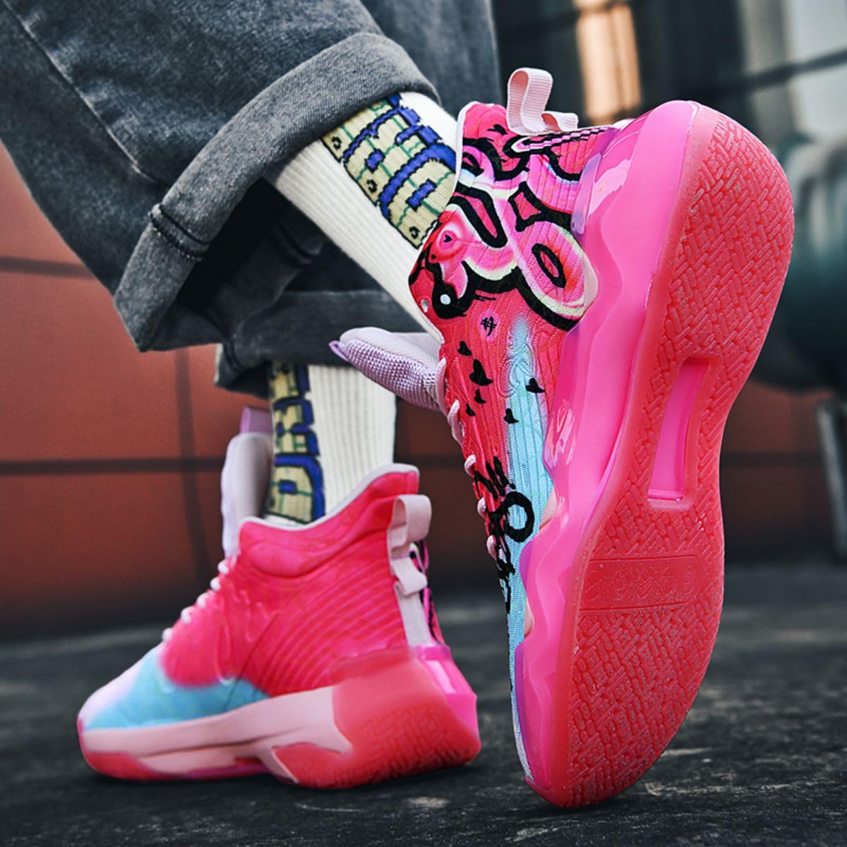 Scarpe da Basket Giovani Scarpe da Basket Ragazze Basketball Coach Comodo Alto Top Traspirante Scarpe Sportive per Gli Uomini E Le Donne Anti-Slip