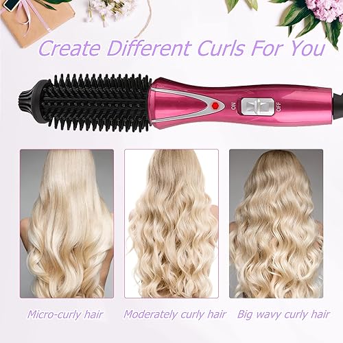 Miniatura 7 de Cepillo rizador eléctrico profesional antiquemaduras con calentamiento instantáneo para todo tipo de cabello (enchufe de EE. UU., 110-240V)