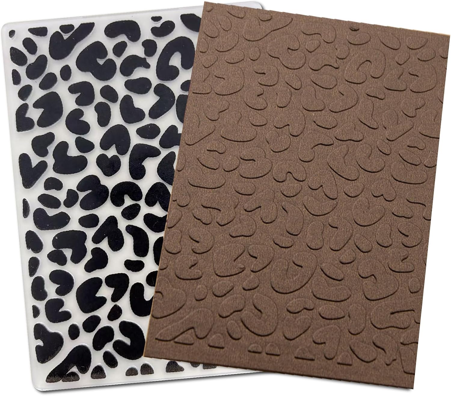Arbuya Leopard Plastic Embossing Folders for Card Making Animal Print Texture Embossing Folder for Scrapbooking Paper Crafting Home Decoration