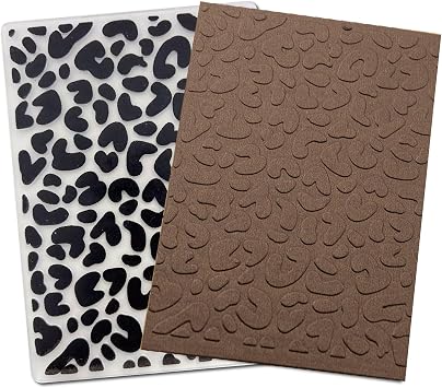 Arbuya Leopard Plastic Embossing Folders for Card Making Animal Print Texture Embossing Folder for Scrapbooking Paper Crafting Home Decoration