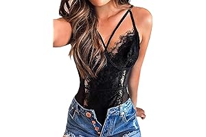 Enticing V-Neck Lace Bodysuit: Unveiling a Sultry Silhouette