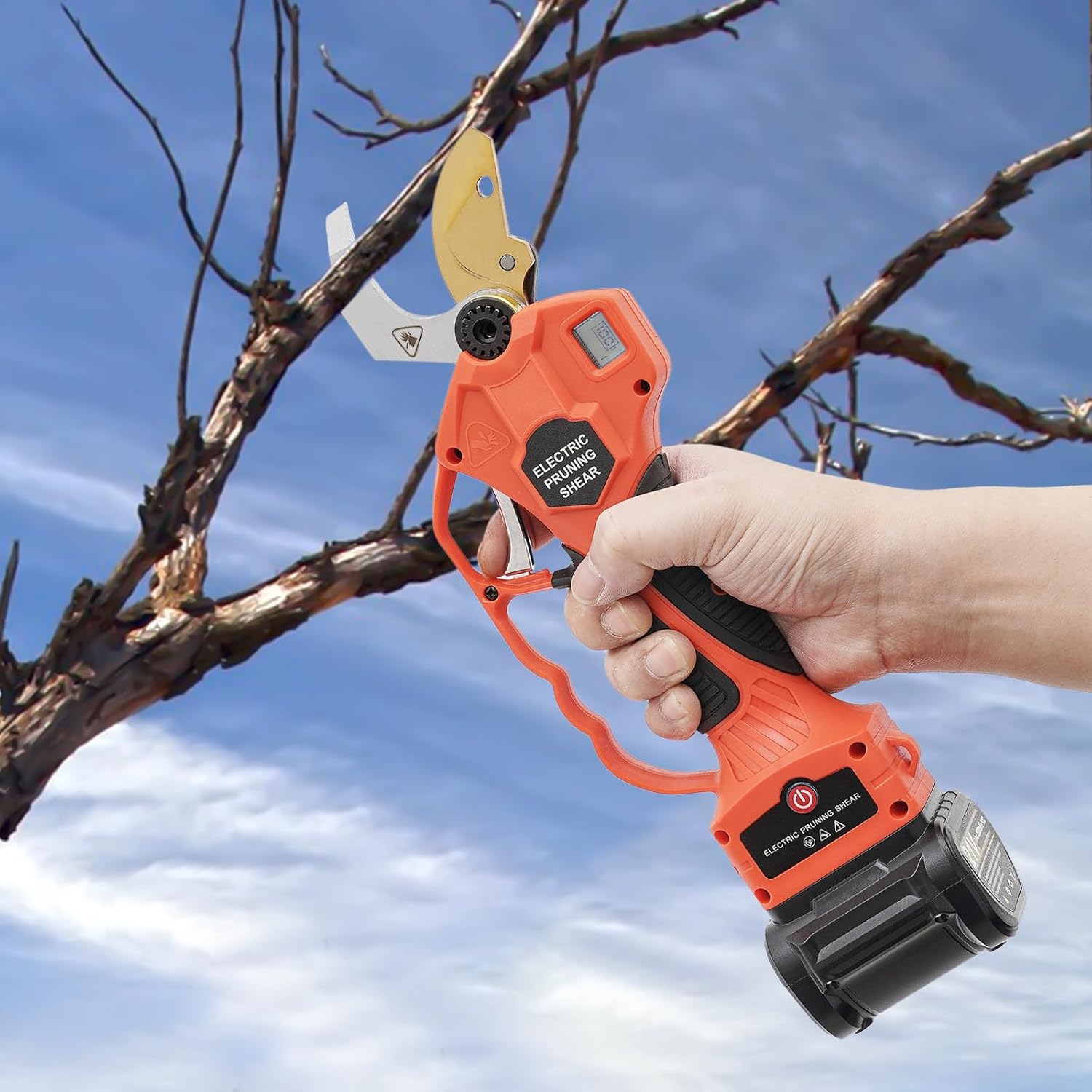 2-In-1 Cordless Pole Pruning Shears 21v With 6.2ft Extension Pole, 1.18" Cutting Diameter Electric Tree Pruner, Sk5 Blade & 2pcs 2.0ah Battery For Branch Trimming