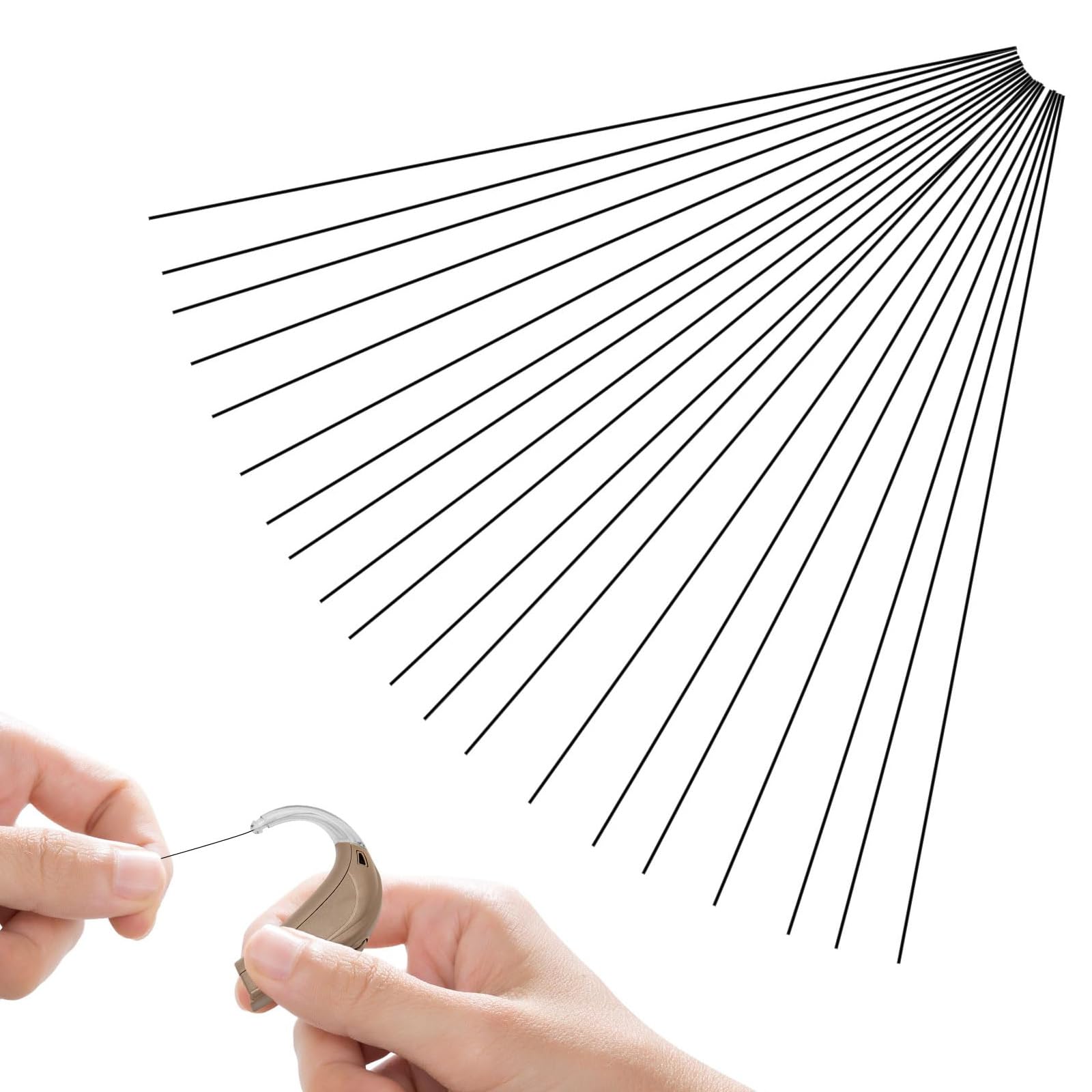 Alriedy 20PCS Hearing Aid Cleaning Wire Kit, Professional Hearing Aid Cleaning Kits with Brush Magnet and Cloth, Multifunctional Sound Tube Cleaner Tool for Earbuds Maintenance