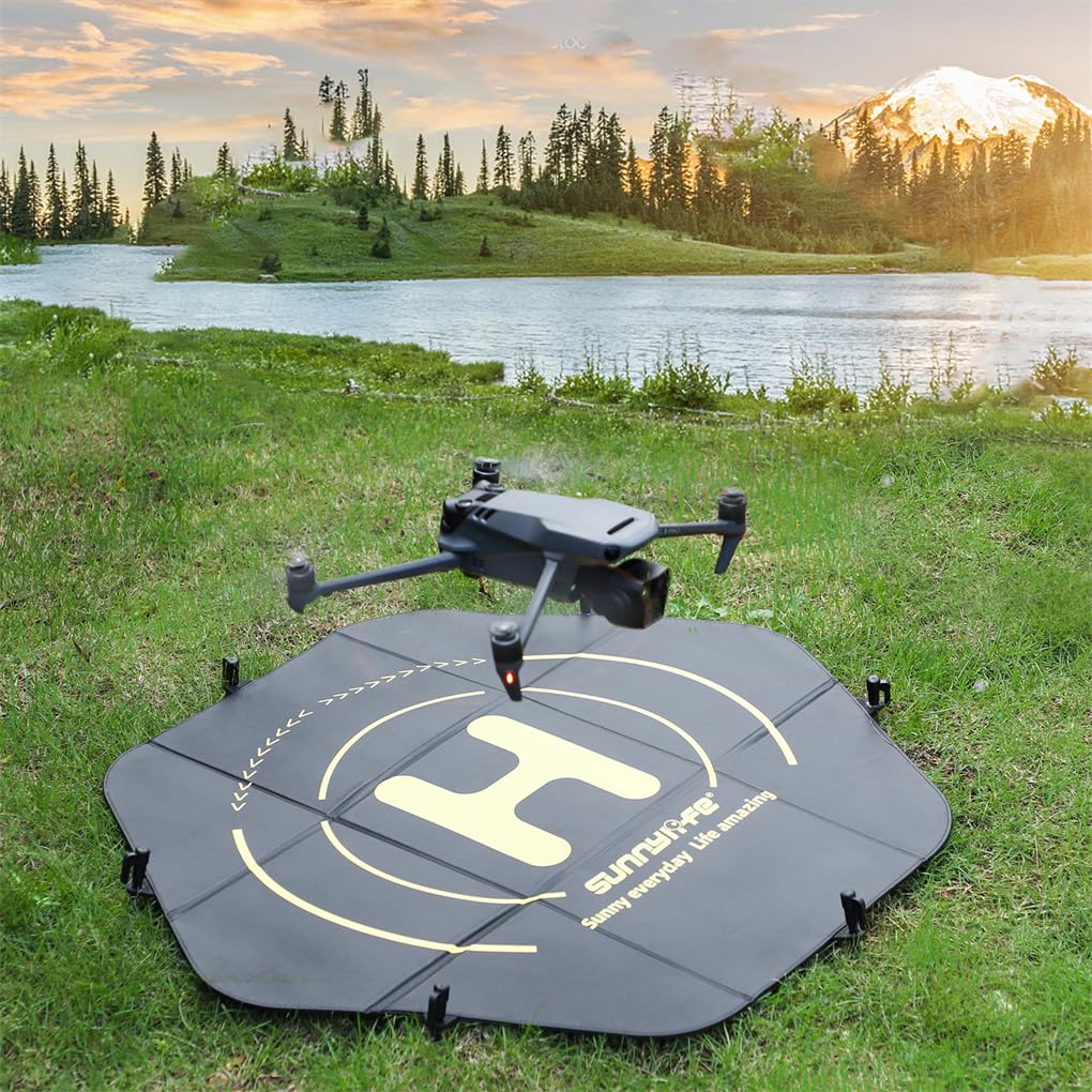 Plataforma de aterrizaje para drones AVATA 2 con mayor resistencia al viento y al viento. Se puede enjuagar y limpiar. Delantal hexagonal, Negro, 80cm