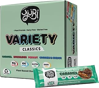 YuBi Bars - Protein Bars - 12 Bar Variety Pack - 100 Calories, 10g of Protein, Low Sugar, Low Carb, Palm Oil Free/Non-GMO, Gluten Free, Dairy Free, Healthy Snack, Non-GMO - 14.8oz (12 Pack, Variety Box)