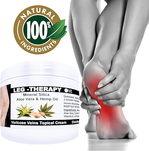 Miniatura 4 de Venas varicosas fatiga muscular de pierna pesadez crema calmante alivio terapia de piernas sílice mineral aloe vera y aceite de semilla de cáñamo