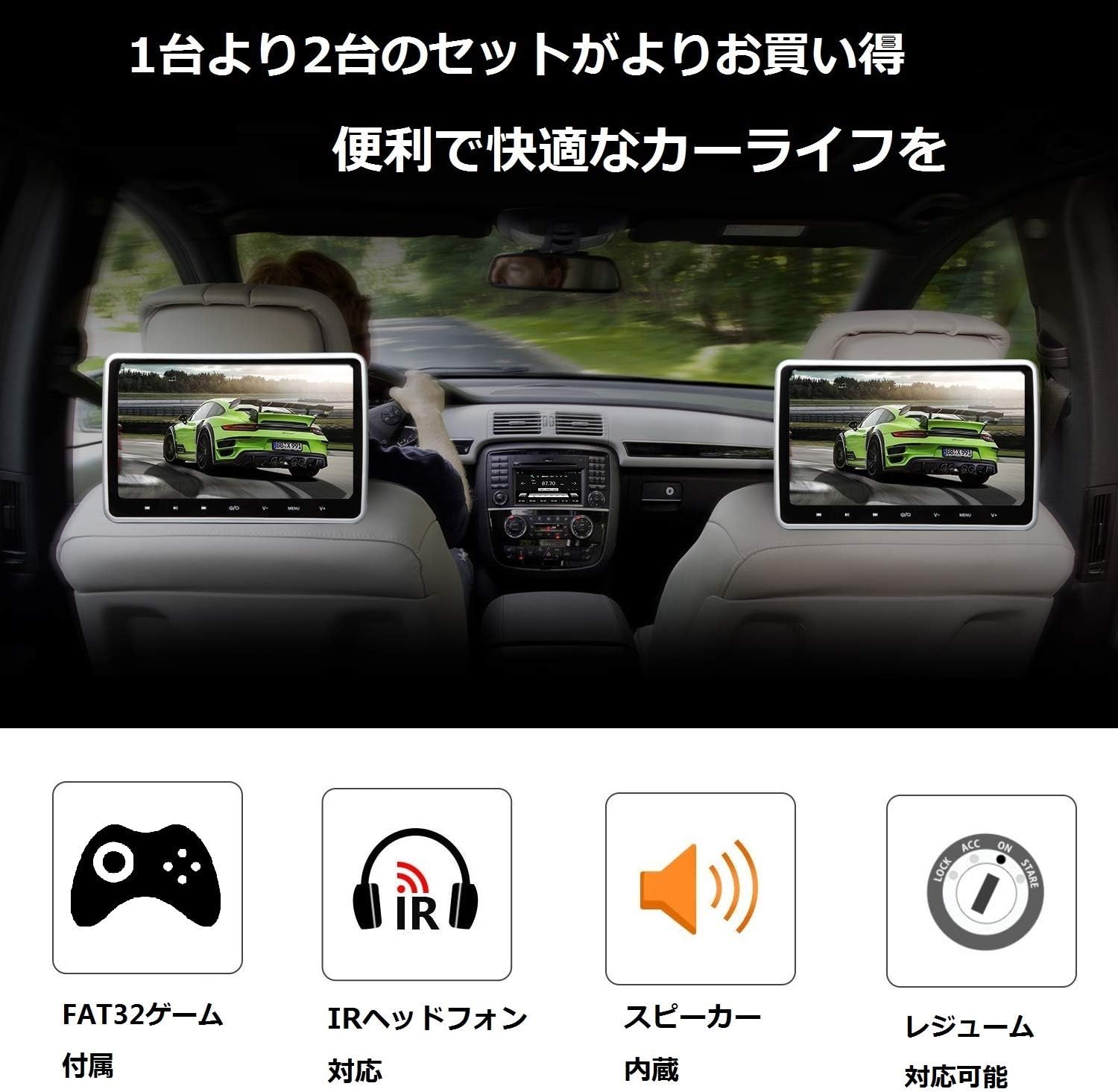 2022 10.1 Inch Headrest DVD Player Car DVD Player Eonon HD Digital Multimedia Monitor Super-Thin Car Headrest DVD Player for Kids, Headrest Monitors with HDMI Port and Remote Control USB and SD-L0299A