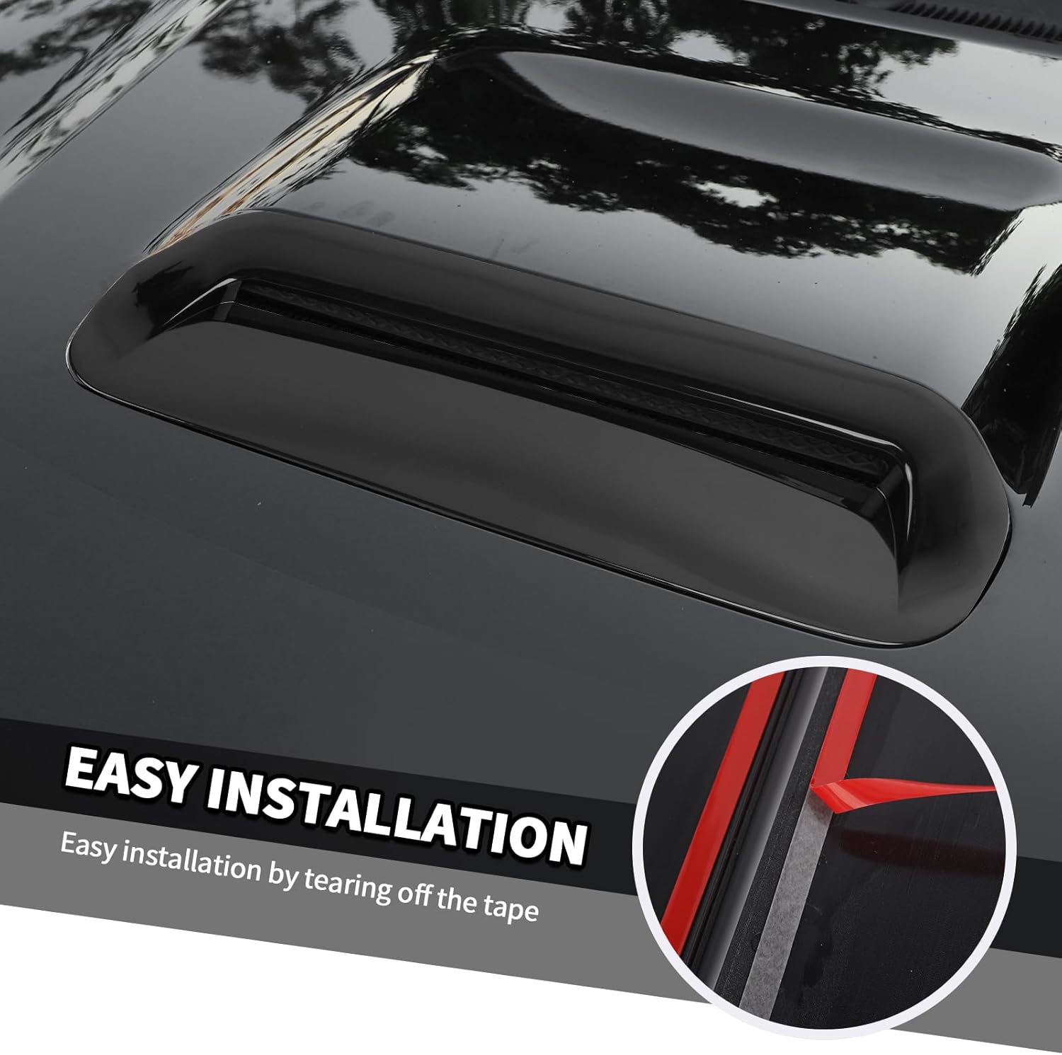 Jimen Fit for Toyota 4Runner TRD 2010-2023, Hood Scoop Vent Cover Trim (Black)