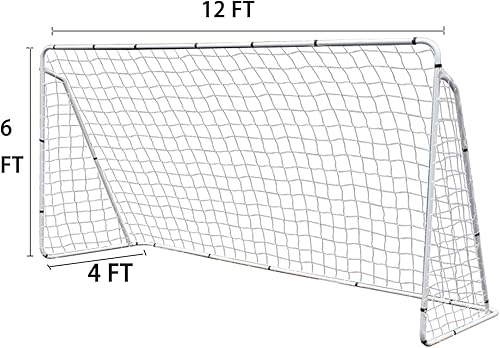 Miniatura 3 de JungleA Juego de porterías de fútbol portátiles para patio trasero para niños y adultos, juego de portería de fútbol grande de 12 x 6 pies para