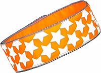 SafetyPUP XD Blaze Orange Reflective Dog Collar - Adjustable High Visibility for Dogs, Goats, Livestock - Medium 14-19" Neck, Stars Glow 500ft