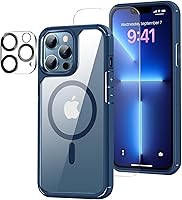 Vista 1 de Funda magnética diseñada para iPhone 13 Pro Max [compatible con MagSafe] con protector de pantalla y protector de lente de cámara, funda Azul