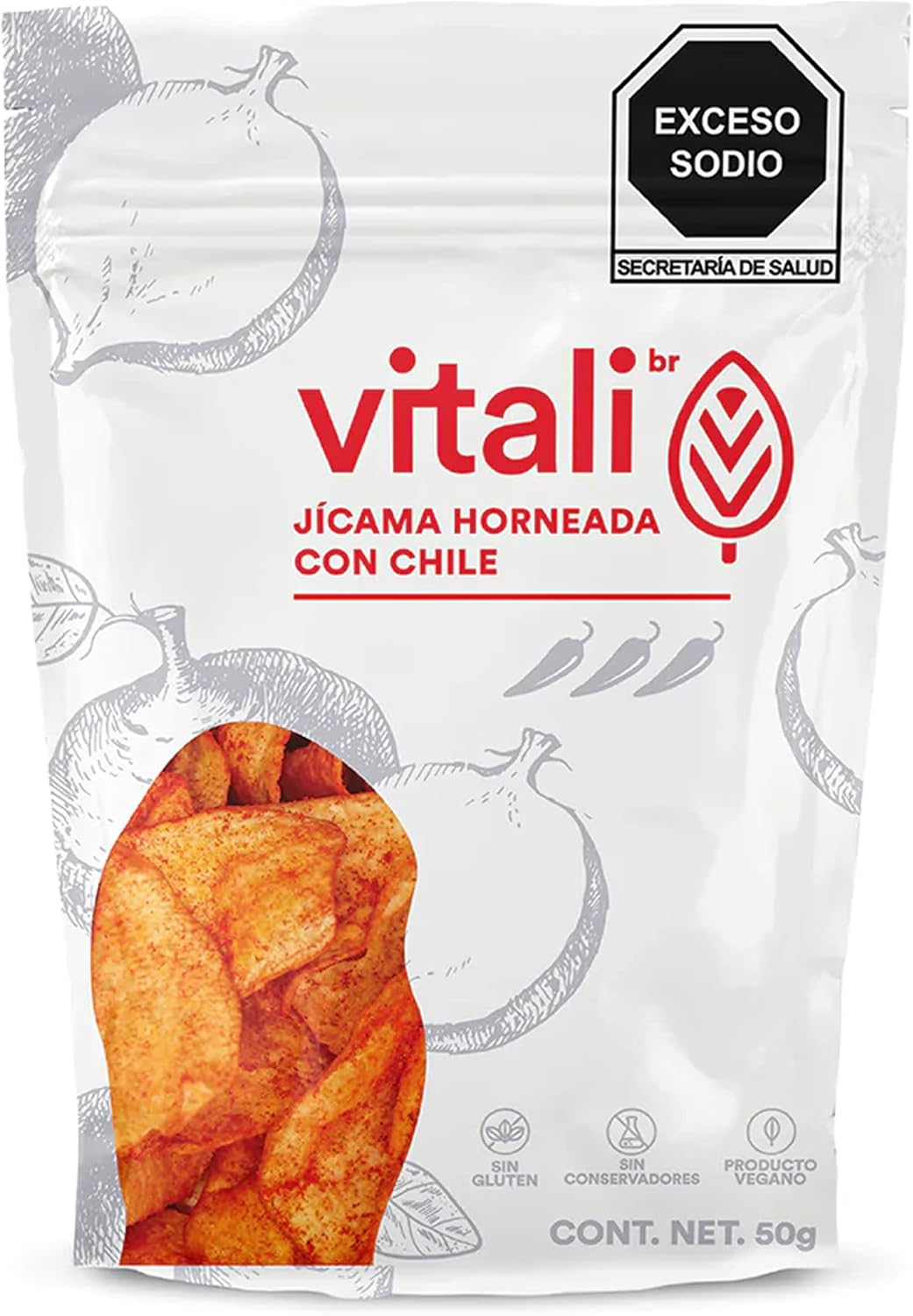 Caja Jícama Horneada con Chile x 14 Snack Saludables 50gr por unidad