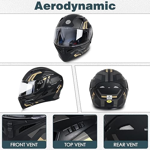 Miniatura 5 de Cascos modulares de motocicleta Bluetooth, aprobado por DOT, casco de motocicleta de doble visera, con altavoces duales y micrófono, para adultos,