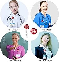 Vista 3 de Carrete retráctil para enfermera con clip de cocodrilo, divertidos carretes de insignias, soportes retráctiles para tarjetas de identificación