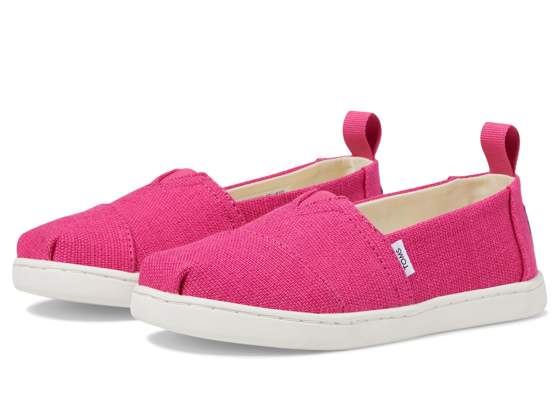TOMS Girls Espadrille Loafer Flat, Fuchsia Heritage Canvas, 1.5 Little Kid
