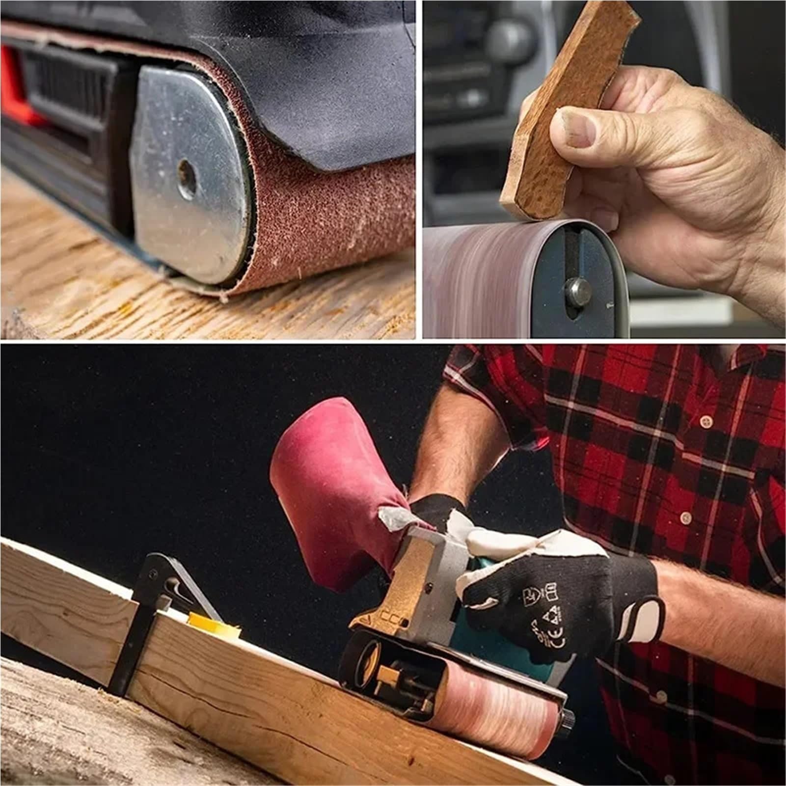 10 bandas de lijado de 50 x 1000 mm, grano 40 a 1000 for pulido de madera, metal y plástico reutilizable(240Grits)