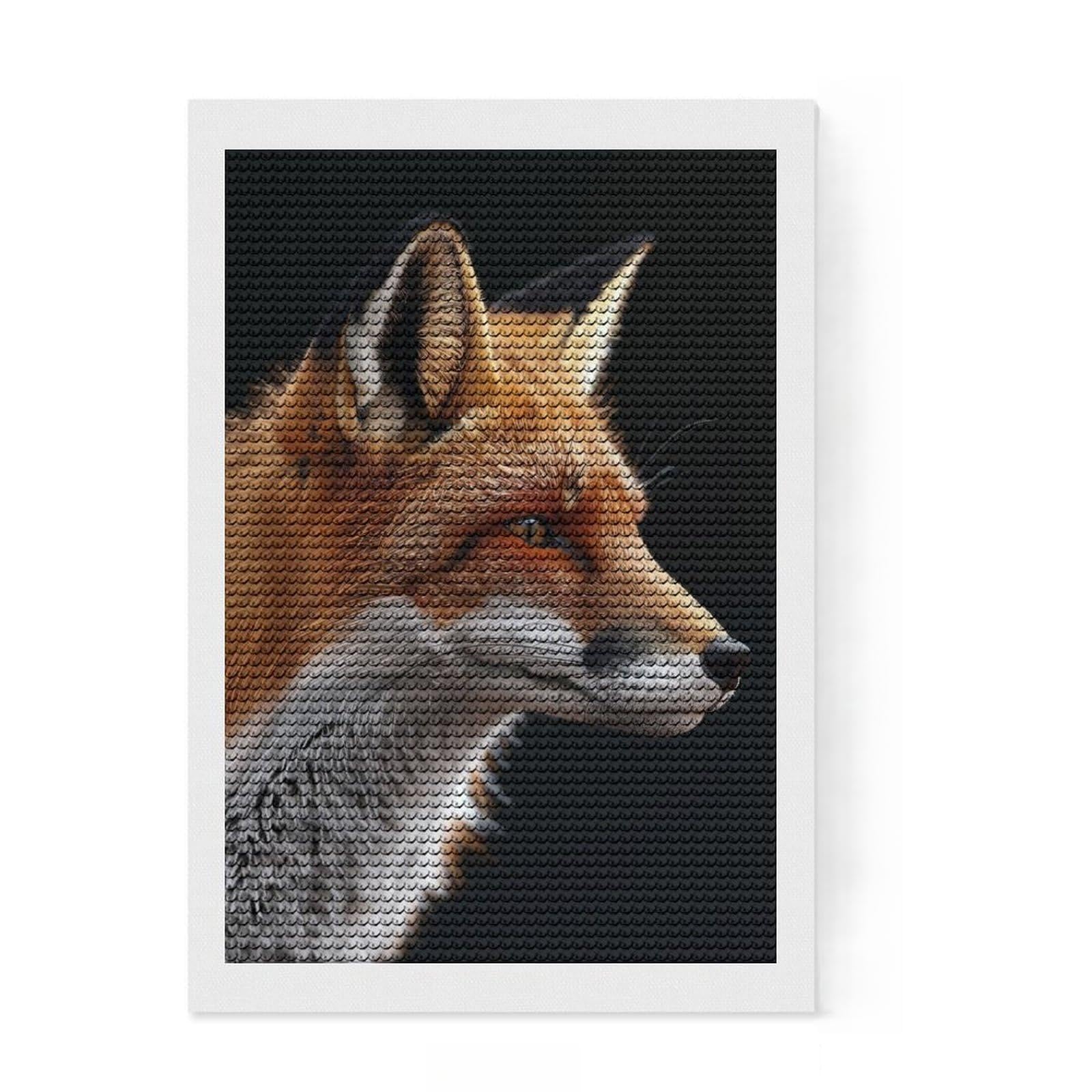 Junmoney Fox Diamond Art Kit 8"x12", for Teens, Home Wall Decor, Easy to Enjoy, Holiday Gift Idea, Calming Craft to Unwind
