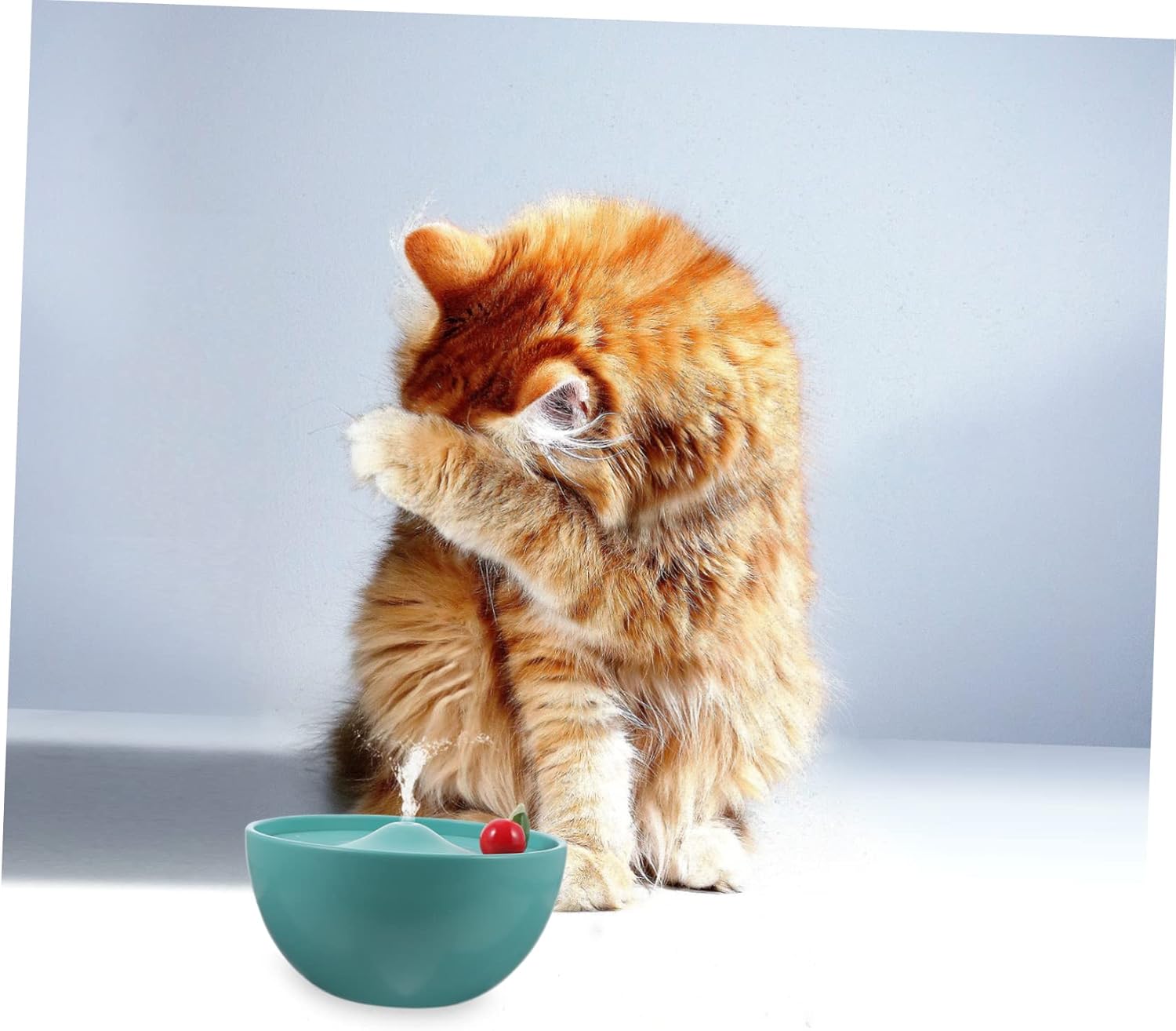 USB Cherry Ceramic Cat Water Fountain Durable Pet Drinking Bowl for Cats and Dogs Smooth Surface Easy to Clean for Home and Outdoor Use