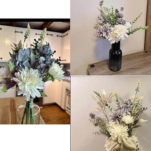 Miniatura 7 de Flores artificiales de seda para decoración del hogar y boda, centro de mesa de comedor de flores sintéticas. Plantas artificiales Arreglo de flores