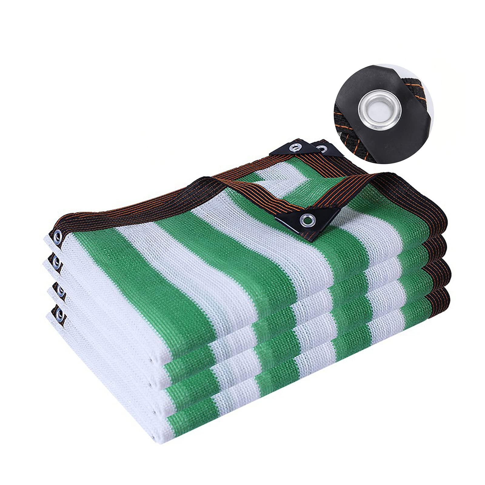 Sunblock Shade Netting Uv Resistant Shade Cloth Net With Grommet,White And Green Stripes Greenhouse Shading Net 75% Shading Rate,For Outdoor Garden Flower Plant (3mx9m/9.8ftx29.5ft) โ image 1