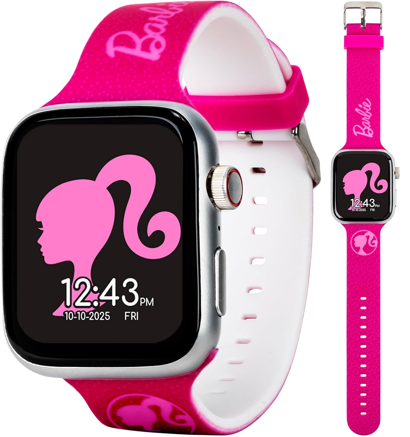 Barbie Kids Smart Watch Touchscreen Smartwatch with Camera Activity Trackers Pedometer Music Stopwatch and Glitter Silicone Strap Fits