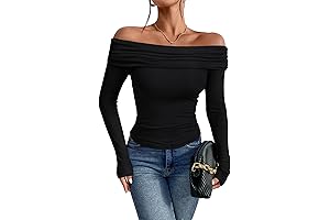 Women's Y2K Off the Shoulder Tops Long Sleeve