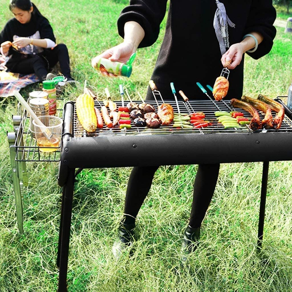 Campingowy grill węglowy Domowy grill ogrodowy Ogród Piekarnik wędzarniczy Grill ze stali nierdzewnej Składany grill na zewnątrz Odpowiedni dla 5-8 osób,Grill zewnętrzny